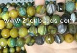 CAA5169 15.5 inches 16mm faceted round banded agate beads