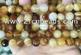 CAA5172 15.5 inches 8mm faceted round banded agate beads