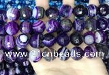 CAA5183 15.5 inches 16mm faceted round banded agate beads