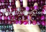 CAA5187 15.5 inches 10mm faceted round banded agate beads