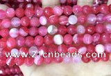 CAA5193 15.5 inches 8mm faceted round banded agate beads