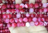 CAA5194 15.5 inches 10mm faceted round banded agate beads