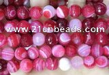 CAA5197 15.5 inches 16mm faceted round banded agate beads