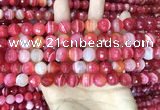 CAA5199 15.5 inches 6mm faceted round banded agate beads