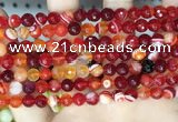 CAA5206 15.5 inches 6mm faceted round banded agate beads