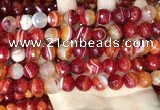 CAA5208 15.5 inches 10mm faceted round banded agate beads