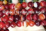 CAA5211 15.5 inches 16mm faceted round banded agate beads
