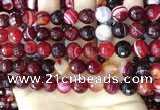 CAA5214 15.5 inches 8mm faceted round banded agate beads