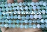 CAA5221 15.5 inches 8mm faceted round banded agate beads