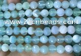 CAA5222 15.5 inches 10mm faceted round banded agate beads