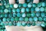 CAA5236 15.5 inches 10mm faceted round banded agate beads