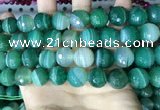 CAA5239 15.5 inches 16mm faceted round banded agate beads