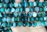 CAA5243 15.5 inches 10mm faceted round banded agate beads