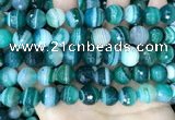 CAA5244 15.5 inches 12mm faceted round banded agate beads