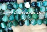 CAA5246 15.5 inches 16mm faceted round banded agate beads