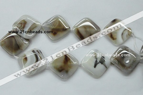 CAA526 15.5 inches 35*35mm diamond madagascar agate beads