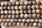 CAA5273 15.5 inches 10mm round natural red crazy lace agate beads