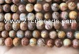 CAA5274 15.5 inches 12mm round natural red crazy lace agate beads