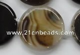 CAA528 15.5 inches 34mm flat round madagascar agate beads