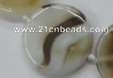 CAA529 15.5 inches 35mm flat round madagascar agate beads