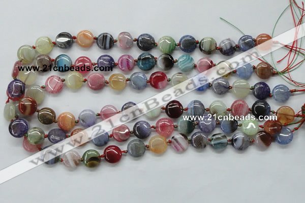 CAA541 15.5 inches 12mm flat round dyed madagascar agate beads