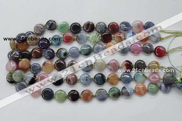 CAA542 15.5 inches 14mm flat round dyed madagascar agate beads