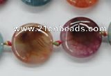 CAA543 15.5 inches 20mm flat round dyed madagascar agate beads