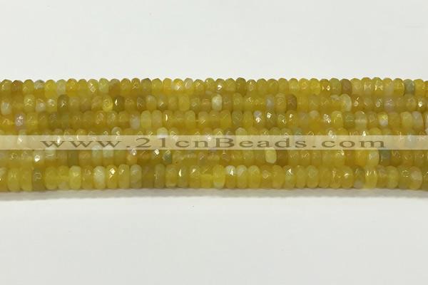 CAA5439 15.5 inches 6*8mm faceted rondelle agate gemstone beads