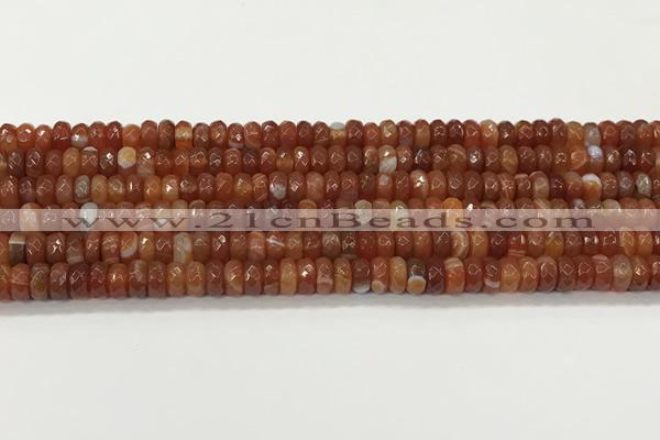 CAA5441 15.5 inches 6*8mm faceted rondelle agate gemstone beads