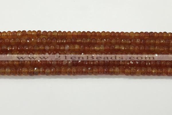 CAA5442 15.5 inches 6*8mm faceted rondelle agate gemstone beads