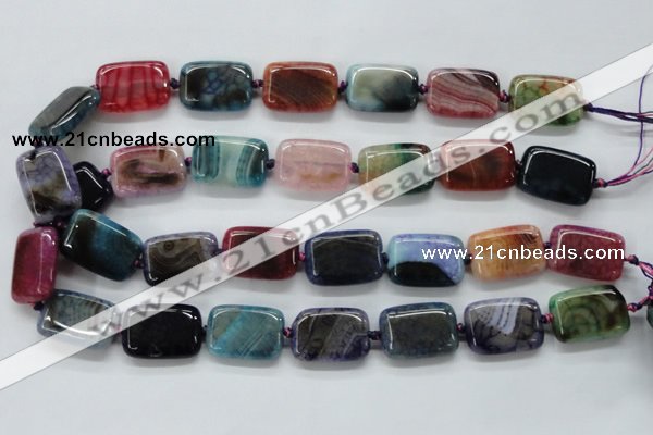 CAA545 15.5 inches 18*25mm rectangle dyed madagascar agate beads