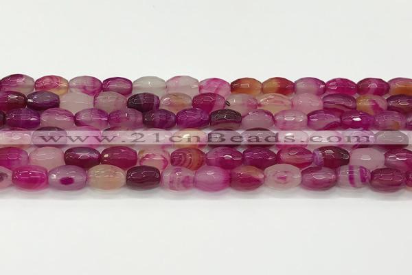 CAA5462 15.5 inches 8*12mm faceted rice agate beads