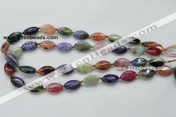 CAA547 15.5 inches 12*20mm marquise dyed madagascar agate beads