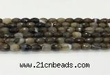 CAA5478 15.5 inches 8*12mm faceted rice agate beads