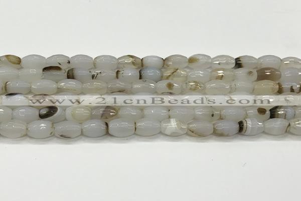 CAA5481 15.5 inches 8*12mm faceted rice agate beads