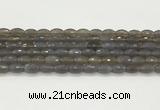 CAA5482 15.5 inches 8*12mm faceted rice agate beads