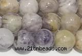 CAA5486 15 inches 6mm round purple flower stone beads