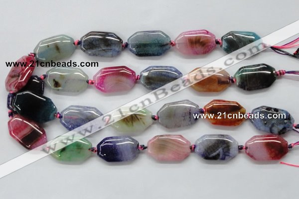 CAA549 15.5 inches 18*30mm octagonal dyed madagascar agate beads