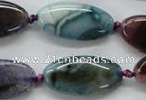 CAA551 15.5 inches 15*30mm oval dyed madagascar agate beads