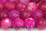 CAA5513 15 inches 8mm faceted round fire crackle agate beads