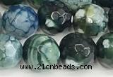 CAA5529 15 inches 10mm faceted round fire crackle agate beads