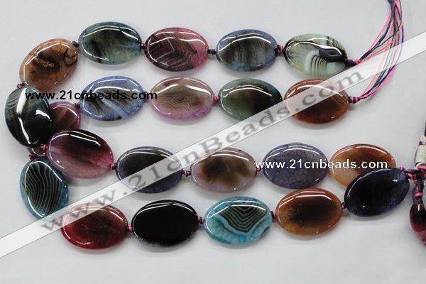 CAA554 15.5 inches 25*35mm oval dyed madagascar agate beads