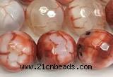 CAA5540 15 inches 12mm faceted round fire crackle agate beads