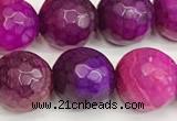 CAA5541 15 inches 12mm faceted round fire crackle agate beads