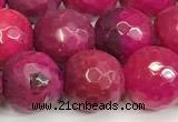 CAA5542 15 inches 12mm faceted round fire crackle agate beads