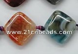 CAA555 15.5 inches 20*20mm diamond dyed madagascar agate beads