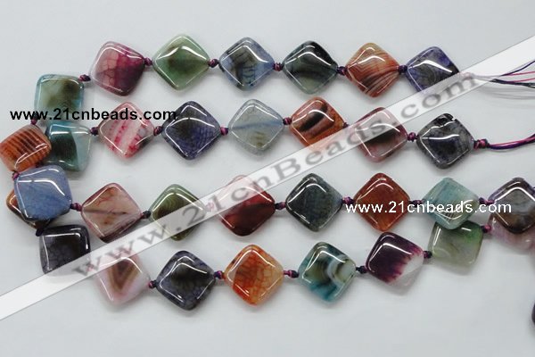 CAA555 15.5 inches 20*20mm diamond dyed madagascar agate beads