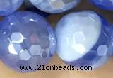 CAA5553 15 inches 12mm faceted round AB-color banded agate beads