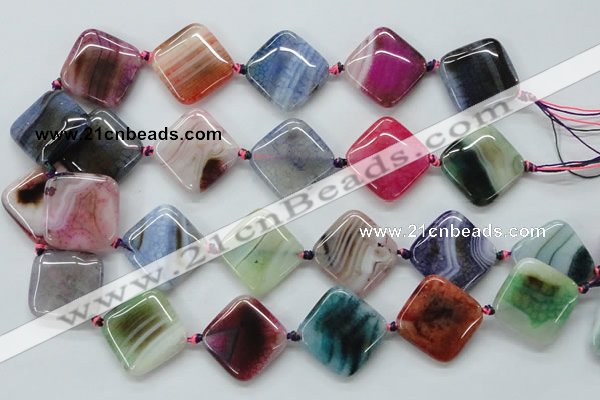 CAA556 15.5 inches 25*25mm diamond dyed madagascar agate beads