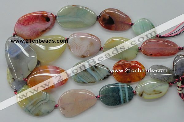 CAA558 15.5 inches 20-35mm*30-45mm freeform dyed madagascar agate beads